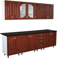 Bucatarie Zebra 260 cm din MDF Cedru frunza cu blat termoizolant negru Bucatarie Zebra 260 cm din MDF Cedru frunza cu blat termoizolant negru
